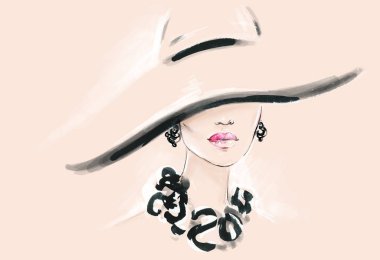 güzel bir kadın. moda illüstrasyon. 