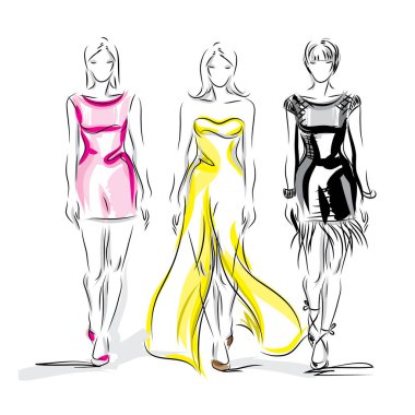 güzel bir kadın. moda illüstrasyon. 
