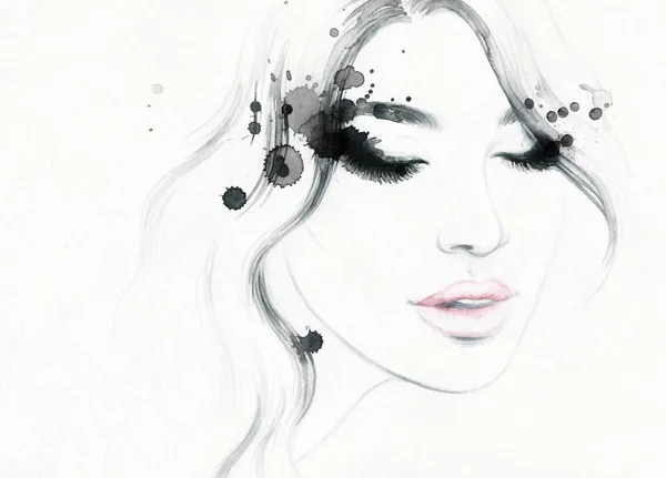 Belle Femme Illustration Mode — Photo