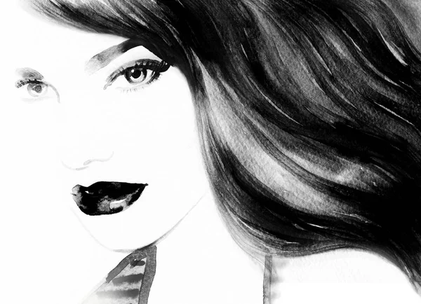 Belle Femme Illustration Mode — Photo