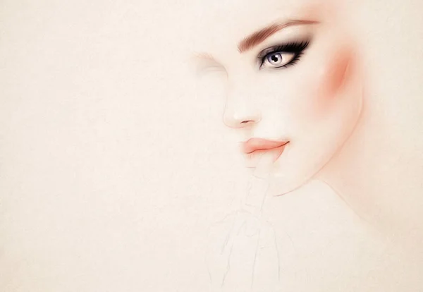 Bella Donna Illustrazione Moda Pittura Acquerello — Foto Stock