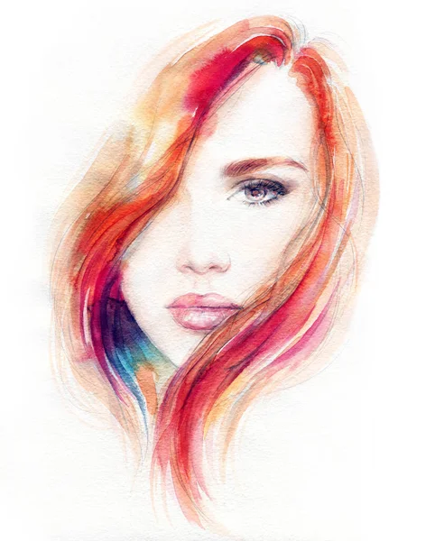 Fashion Illustration Watercolor Painting — Stock Photo, Image