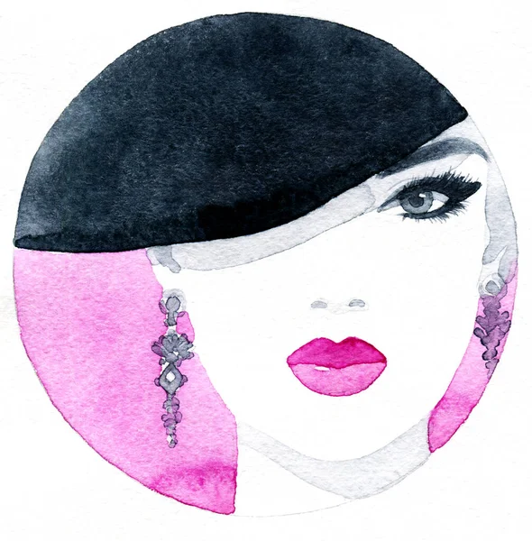 Fashion Illustration Watercolor Painting — Stock Photo, Image