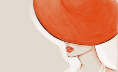 Güzel kadın. Moda çizimi. dijital resim