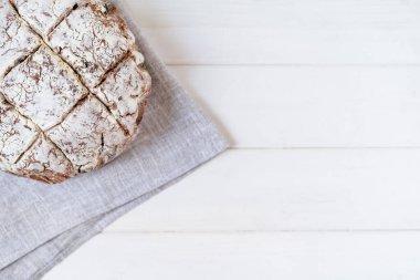 Kahverengi Ekmek Tanesi Fırınlanmış Uzayı Kopyala Üst Görünümü