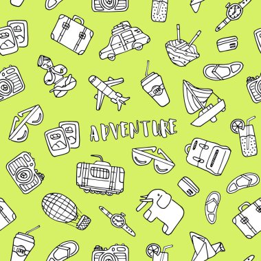 Doodle simgeler seyahat el yapımı