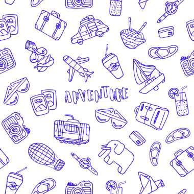 Doodle simgeler seyahat el yapımı