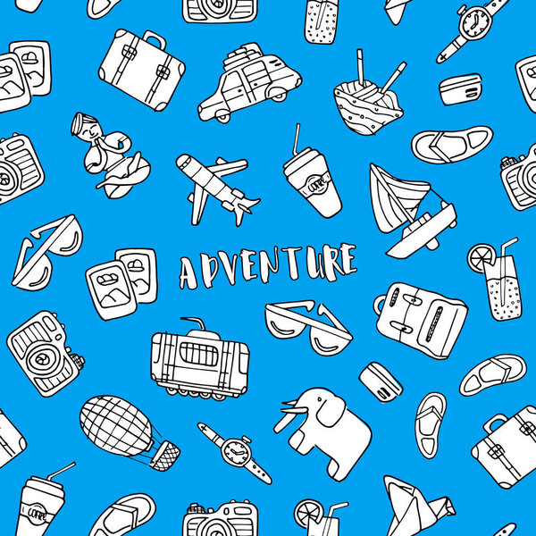 Путешествие ручной работы иконы каракули
