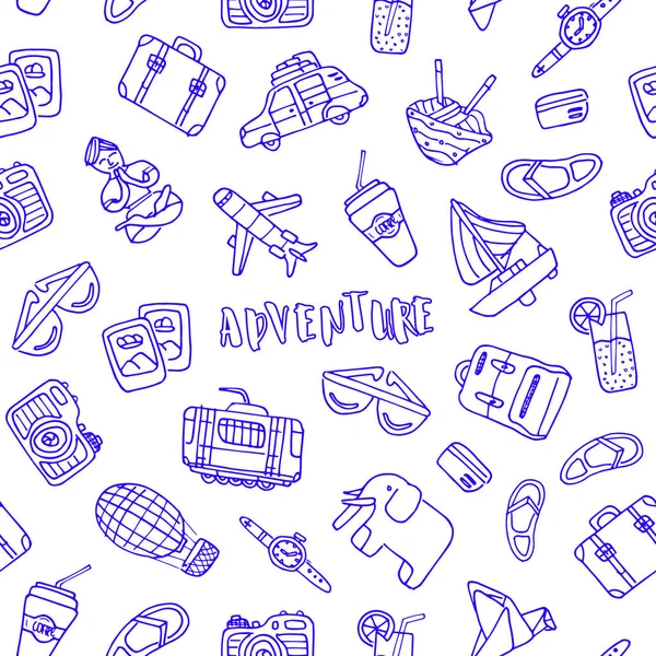 Doodle simgeler seyahat el yapımı