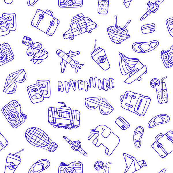 Путешествие ручной работы иконы каракули
