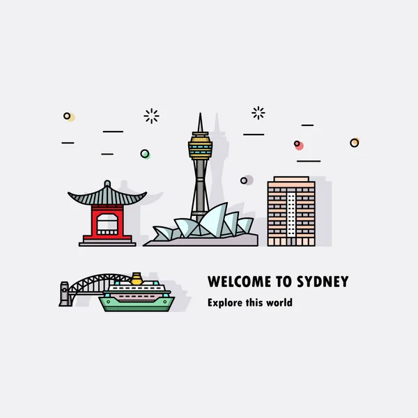 Sydney ilustración plana — Vector de stock