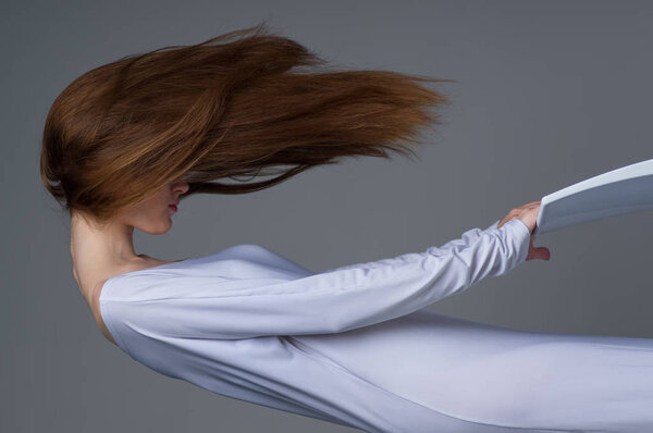 woman floating in the air