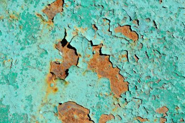 Eski grunge paslı metal bir yüzeye