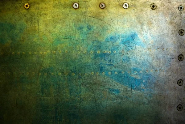 Perçin Çivileri Çelik Arka Plan Doku Eski Renkli Metal — Stok fotoğraf