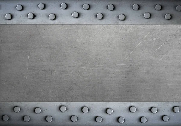 Perçin çivileri, çelik arka plan ile eski metal doku