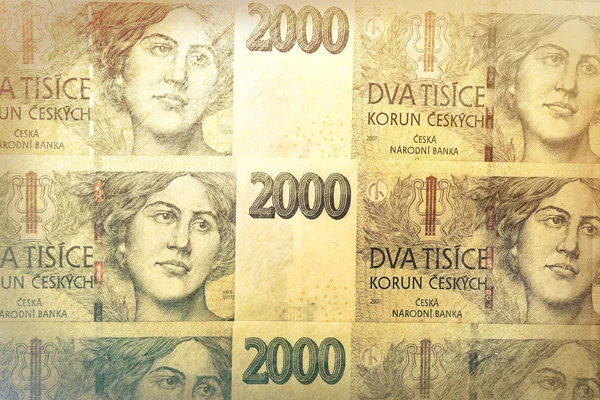 Czech banknotes crowns background — Stock Photo, Image