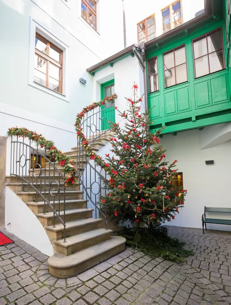 Pohon Natal di alun-alun kota tua di Praha — Stok Foto