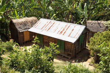 Andasibe bölge Afrika Madagaskarlı kulübeleri