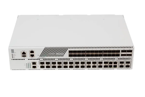 Interruptor Gigabit Ethernet com slot SFP — Fotografia de Stock