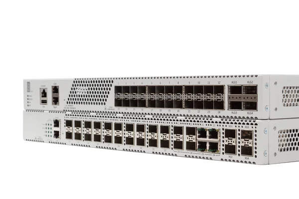 Interruttore Ethernet Gigabit con slot SFP — Foto Stock