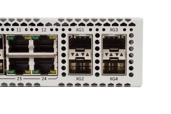 Gigabit Ethernet Switch mit sfp-Steckplatz — Stockfoto