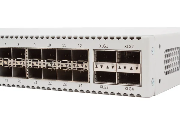 Gigabit Ethernet Switch mit sfp-Steckplatz — Stockfoto