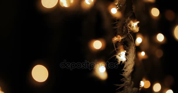 Utomhus christmas lights bokeh — Stockvideo