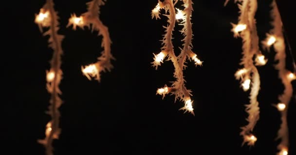 Outdoor christmas lights bokeh — Stock Video