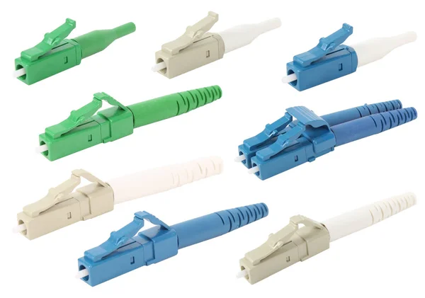 LC fiber optic connectors isolated — Stock Photo, Image