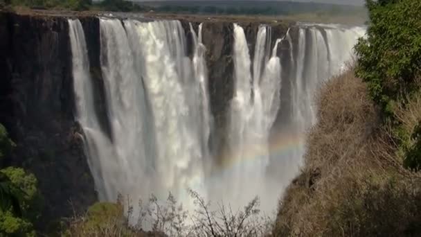 Victoria falls, Zimbabwe, Afrika vahşi manzara — Stok video