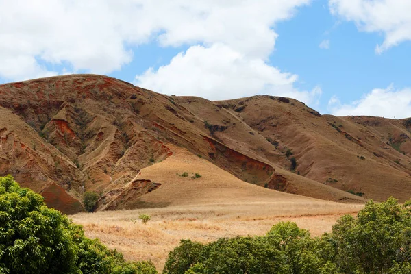 Madagaskar wiejski krajobraz Podgórski — Zdjęcie stockowe