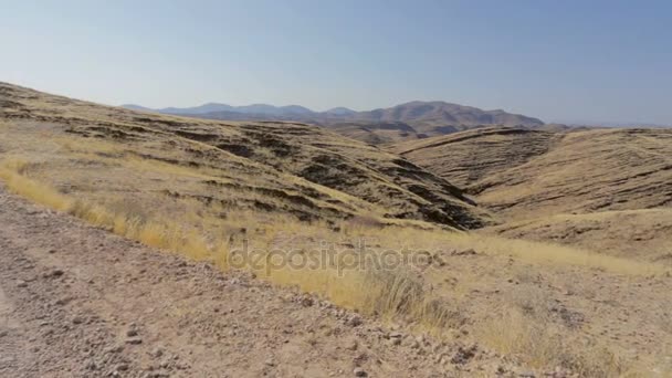 Fantastisch landschap van Namibië maanlandschap — Stockvideo