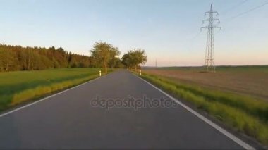 Ağaç sokak olan bahar kırsal kırsal yol sürüş araba