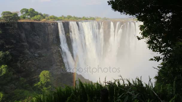 Victoria falls, Zimbabwe, afryka bezdroża krajobraz — Wideo stockowe