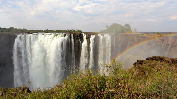 Victoria falls, Zimbabwe, afryka bezdroża krajobraz — Wideo stockowe