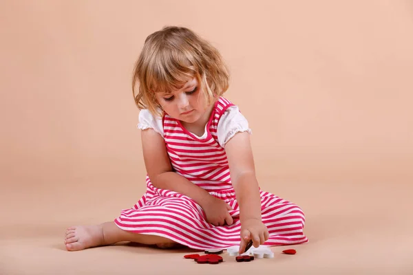 Driejarige meisje portret — Stockfoto