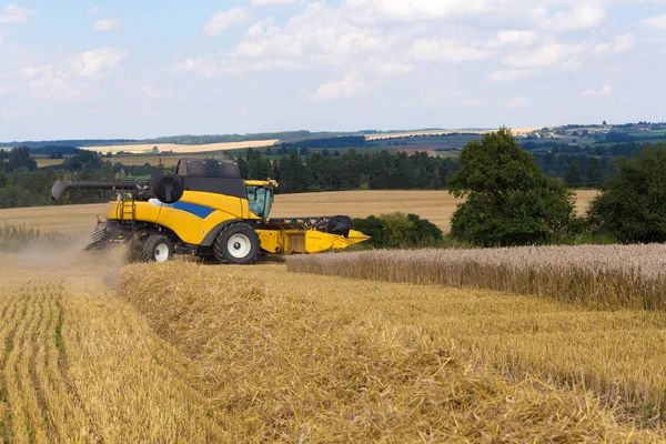 Sommaren skörd med automatisk harvester — Stockfoto