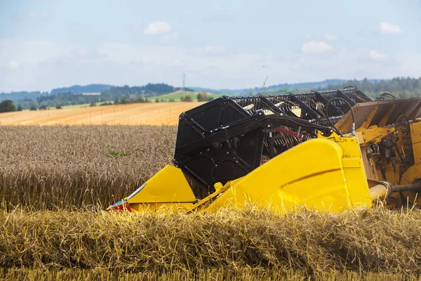 Sommaren skörd med automatisk harvester — Stockfoto