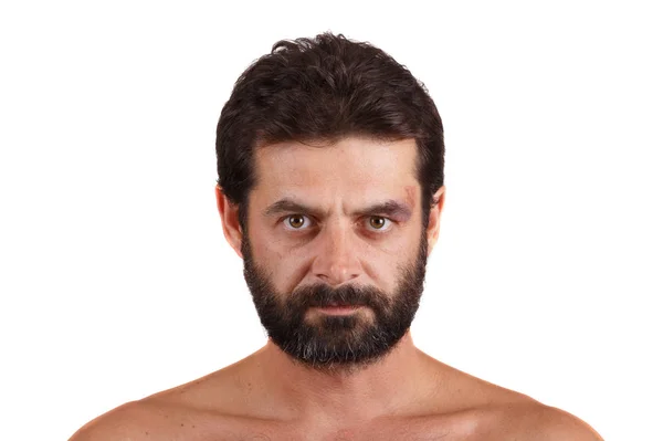 Retrato del hombre sin afeitar la cara —  Fotos de Stock