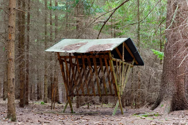 Feeder met dak voor reeën — Stockfoto