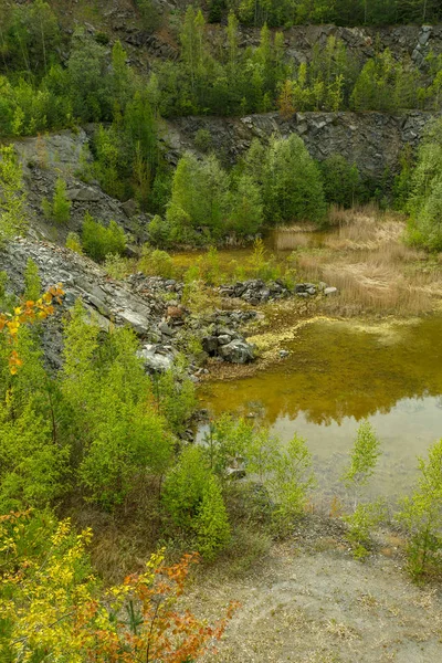 Aufgelassener überfluteter Steinbruch, Tschechische Republik — Stockfoto