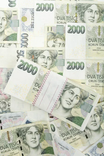 Billetes checos coronas fondo —  Fotos de Stock