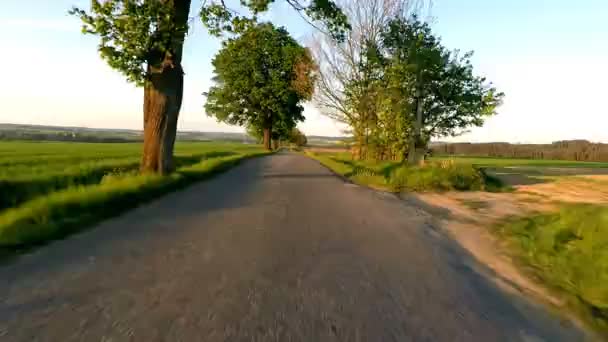 Carro dirigindo na primavera no campo rural — Vídeo de Stock