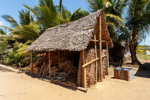 Firewood on street marketplace, Maroantsetra Madagascar — Stock Photo, Image