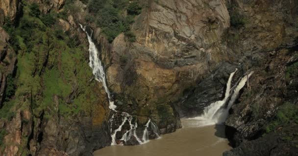 Berühmte Ruacana Wasserfälle Kunene Fluss Nördliche Namibische Grenze Afrikanische Wildnis — Stockvideo