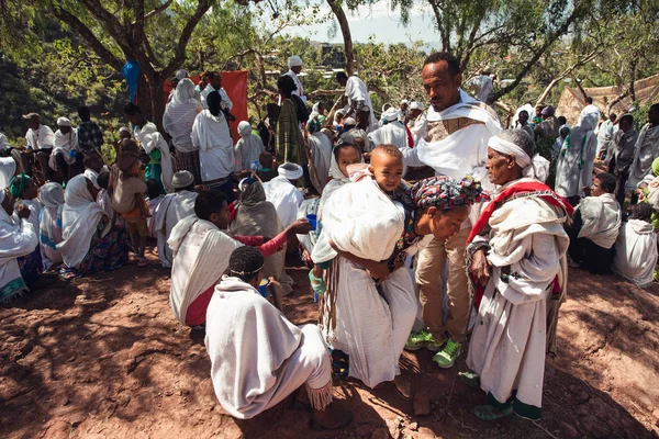 Ortodox keresztény etióp nép, Lalibela Etiópia — Stock Fotó