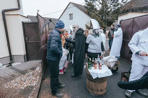 People attend the Slavic Carnival Masopust — 스톡 사진