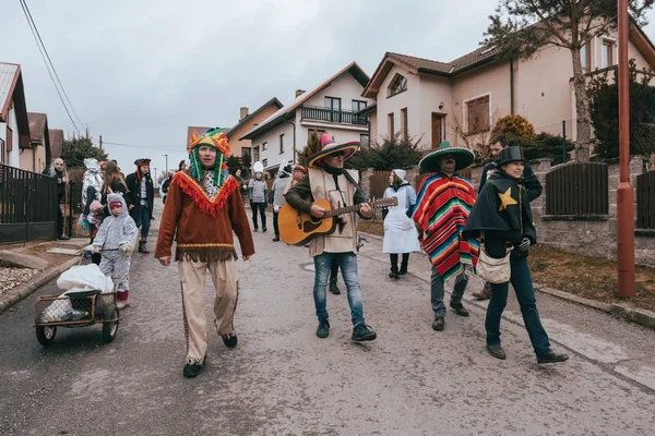 People attend the Slavic Carnival Masopust — 스톡 사진