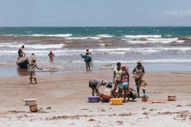 Yerel Madagaskarlı balıkçılar balıkçılık deniz, Madagaskar