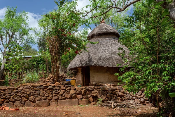 Φανταστικές περιτοιχισμένες φυλές χωριών Konso, Αιθιοπία — Φωτογραφία Αρχείου